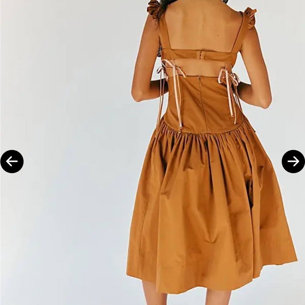 Free People Aliña Liu Pearl Bow Mini Dress Sz. XL - Picture 7 of 9